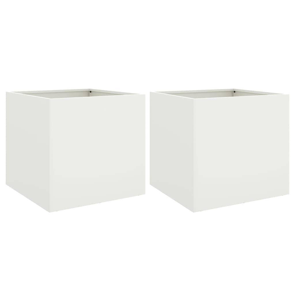 Vidaxx jardinières 2 pcs 49x47x46 cm acier blanc