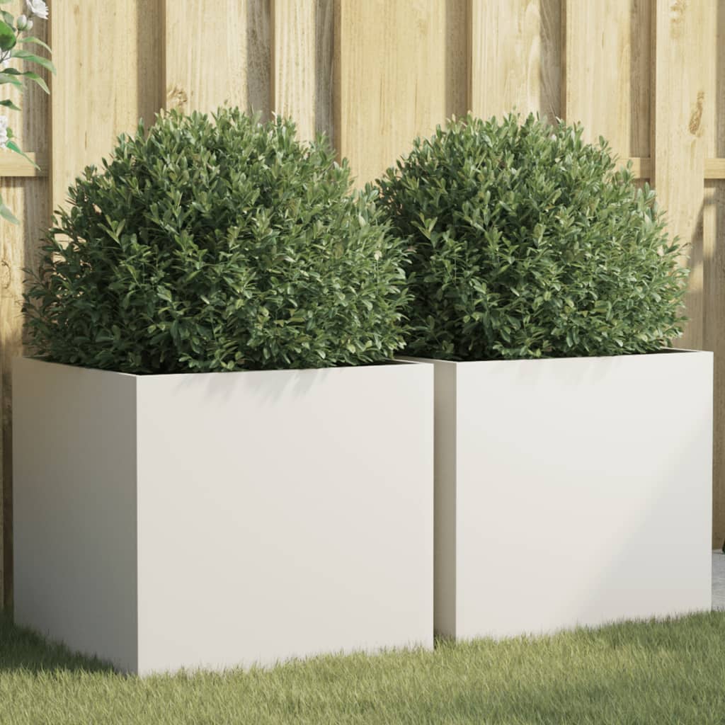 Vidaxx jardinières 2 pcs 49x47x46 cm acier blanc