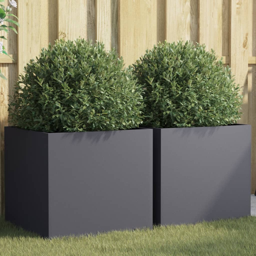Vidaxx jardinières 2 pcs 49x47x46 cm acier anthracite