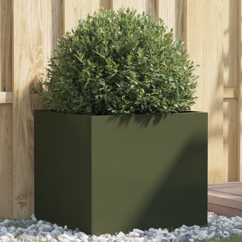 Vidaxx jardinière 49x47x46 cm acier vert olive