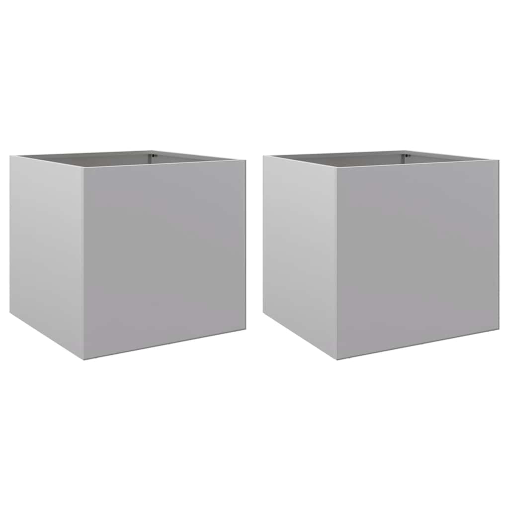 Vidaxx jardinières 2 pcs 49x47x46 cm acier galvanisé couleur argent