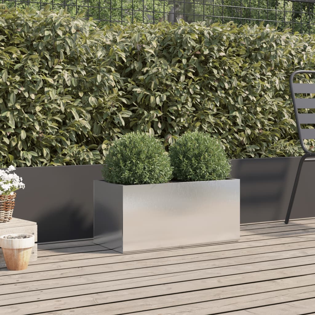 Vidaxx jardinière 62x30x29 cm acier inoxydable argenté