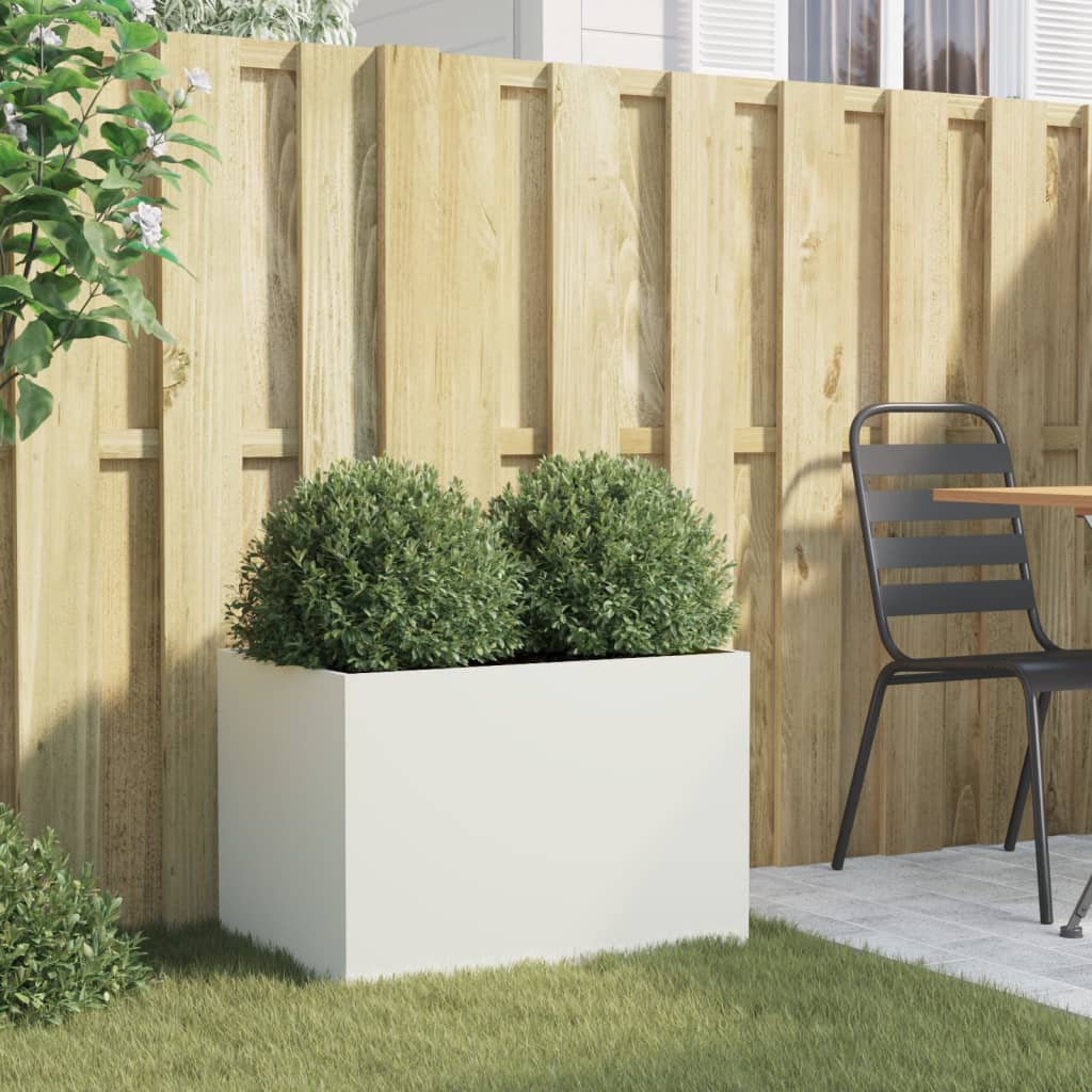 Vidaxx jardinière 62x40x39 cm acier blanc