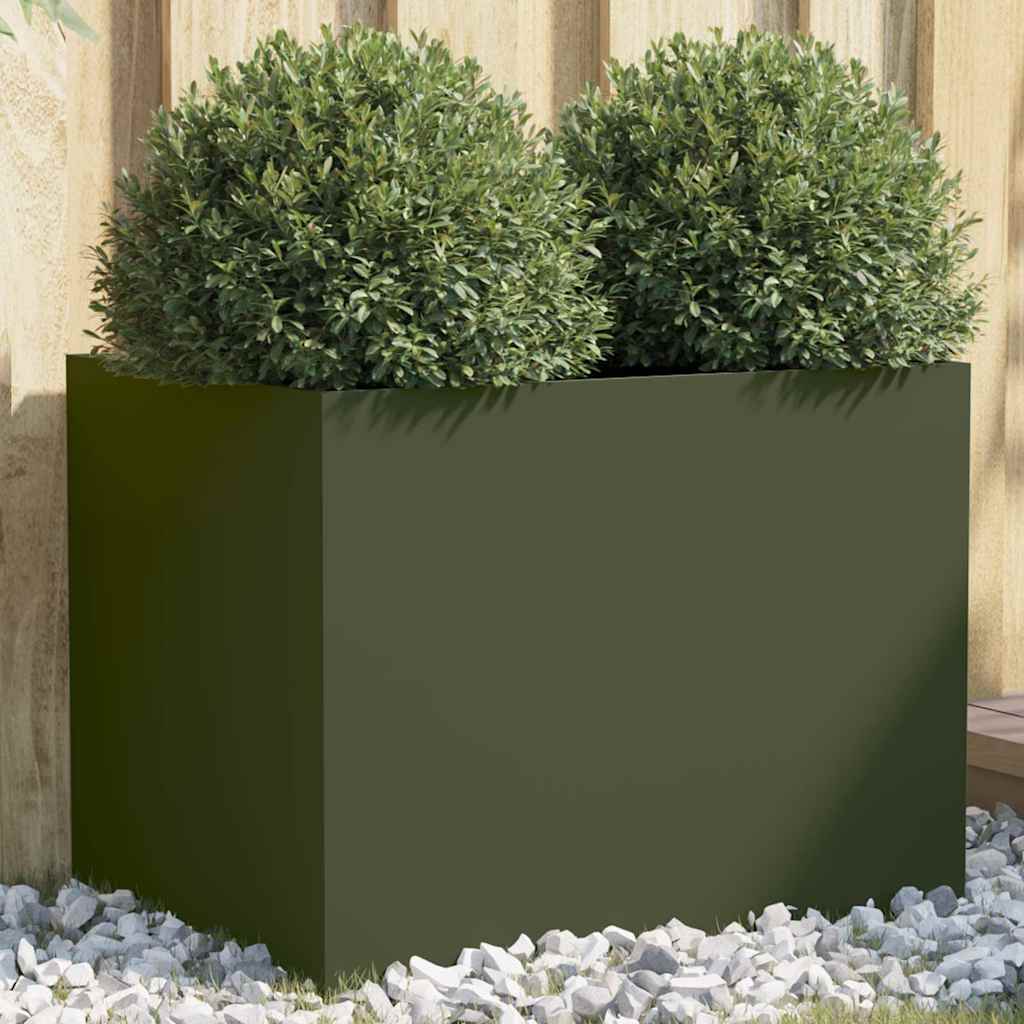 Vidaxx jardinière 62x47x46 cm acier vert olive
