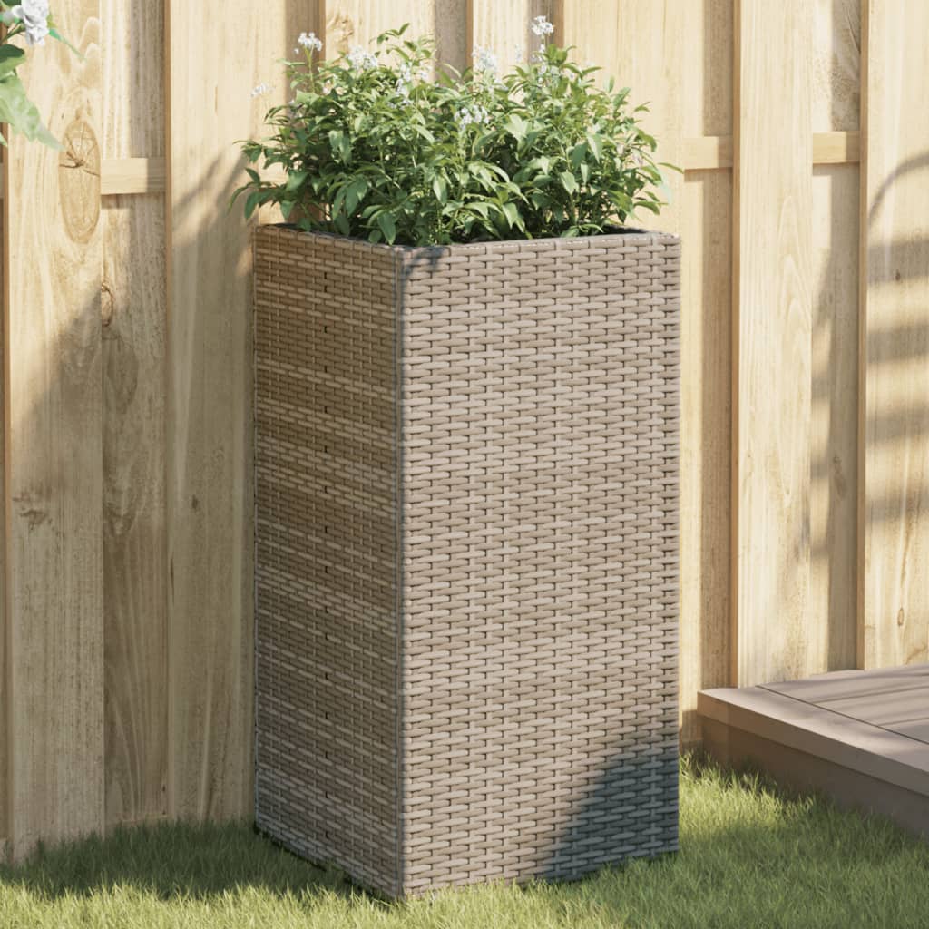 VidaXL Jardinières 2 pcs 40x40x80 cm poly rotin gris