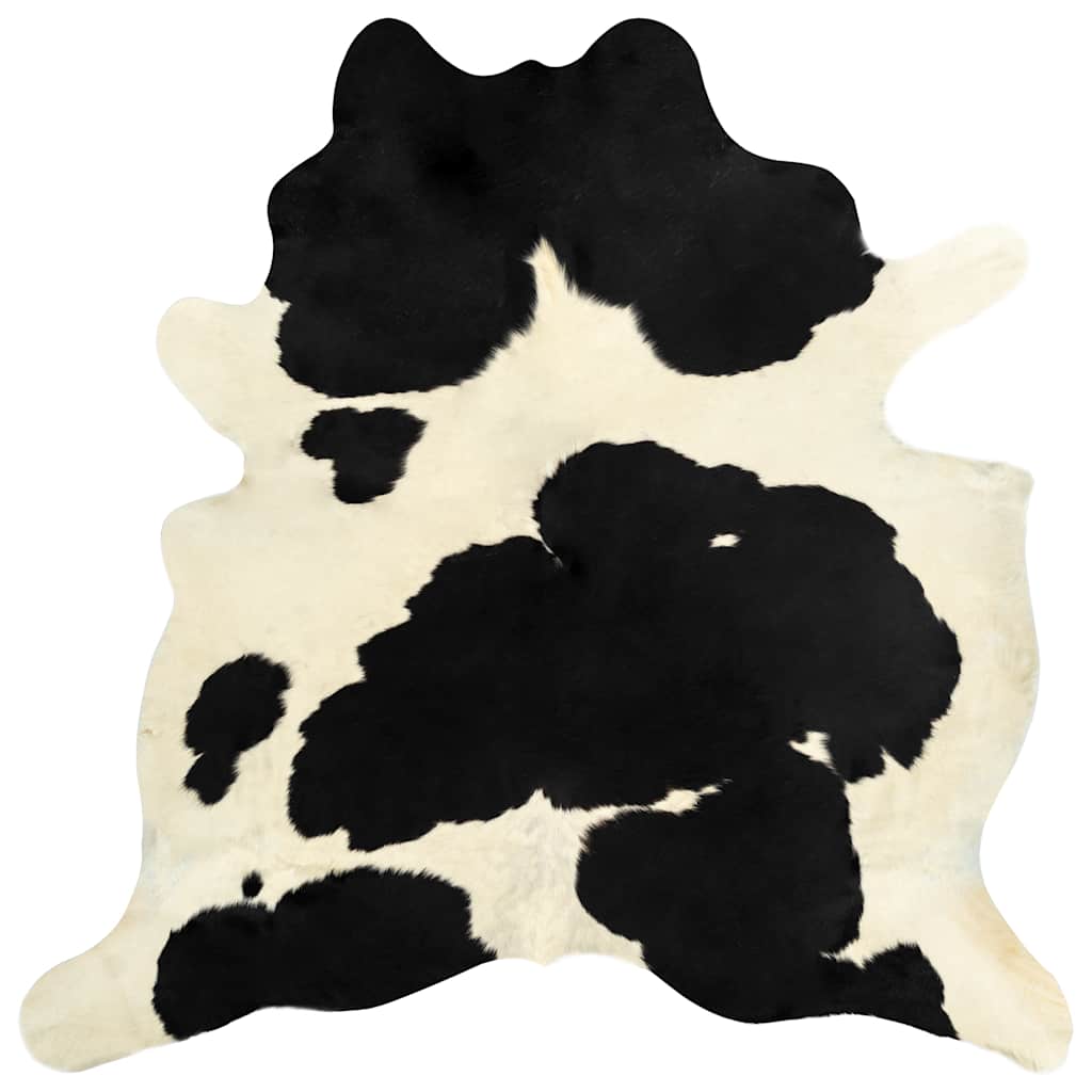 VidaXL Tapis 180x220 cm véritable peau de vache noir et blanc
