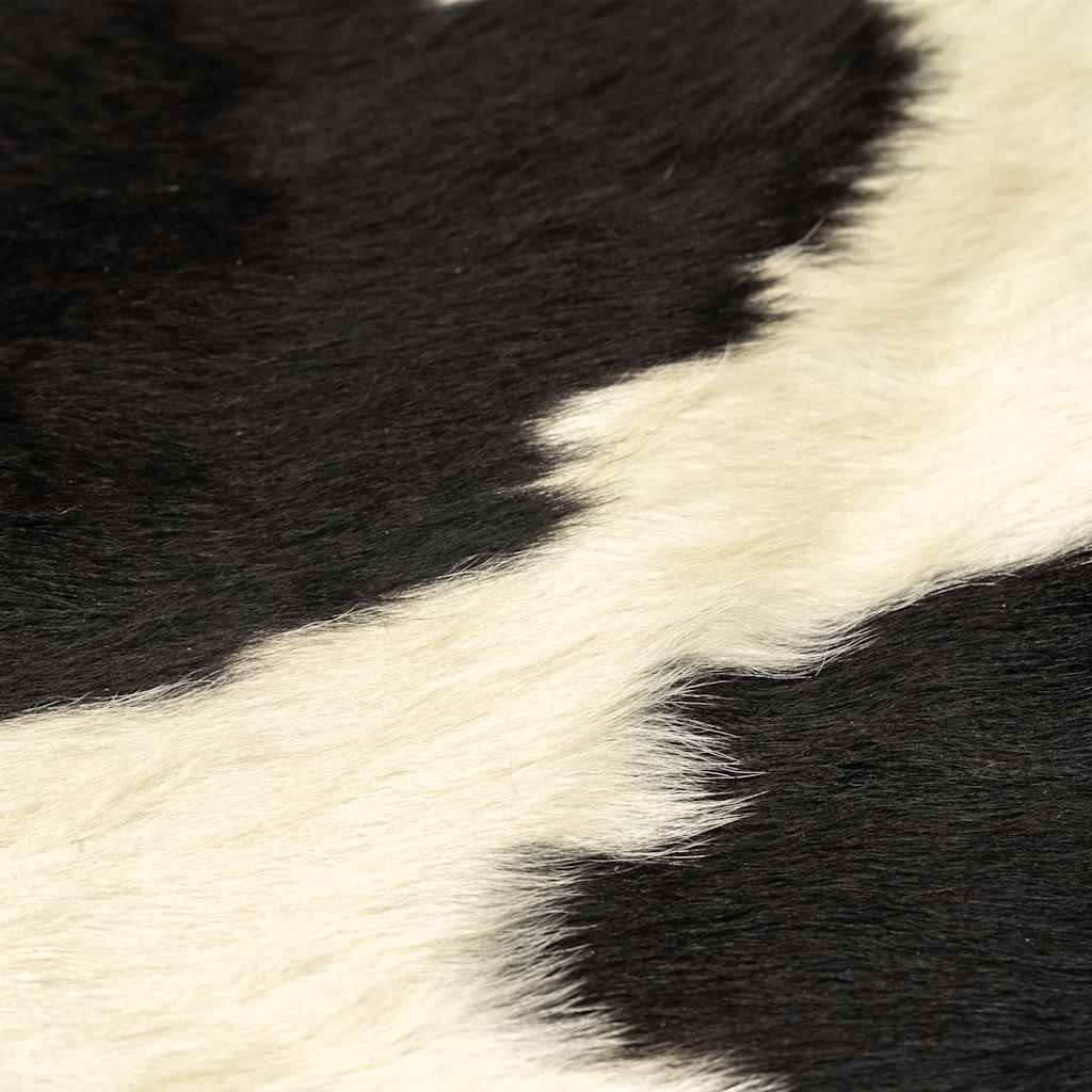 VidaXL Tapis 180x220 cm véritable peau de vache noir et blanc