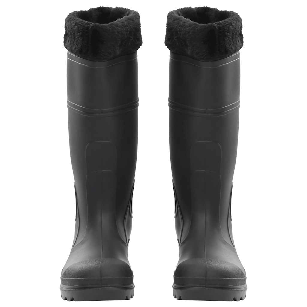 Vidaxl bottes de pluie avec chaussettes amovibles taille 38 PVC noir
