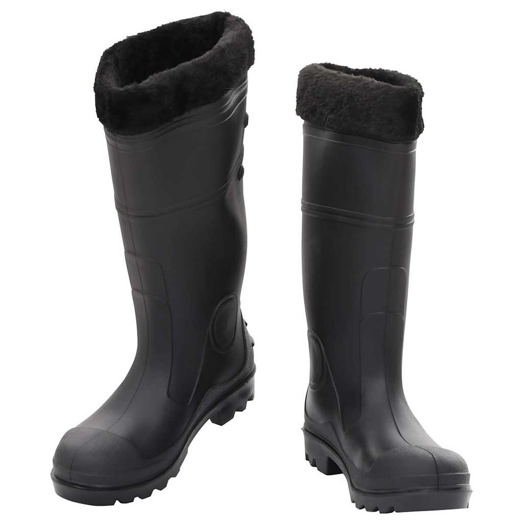 Vidaxl bottes de pluie avec chaussettes amovibles taille 39 PVC noir