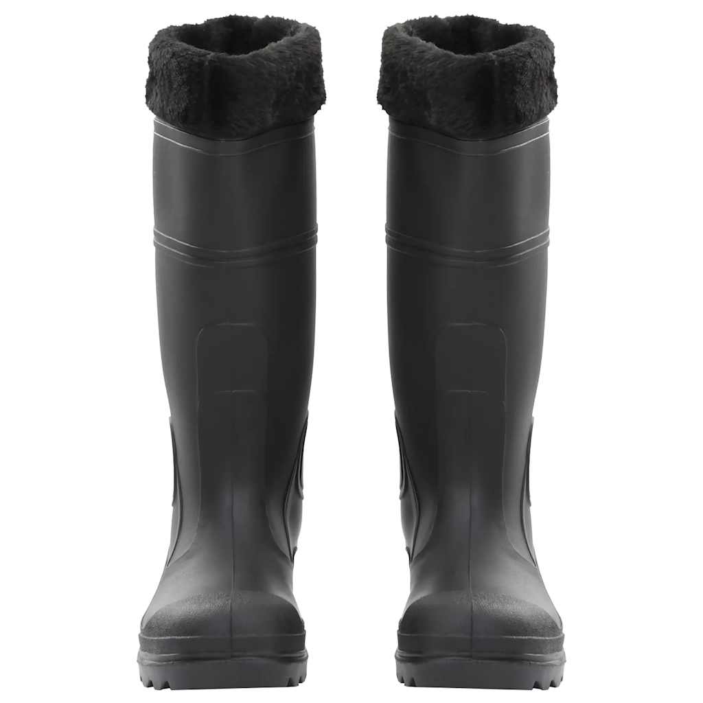 Vidaxl bottes de pluie avec chaussettes amovibles taille 39 PVC noir