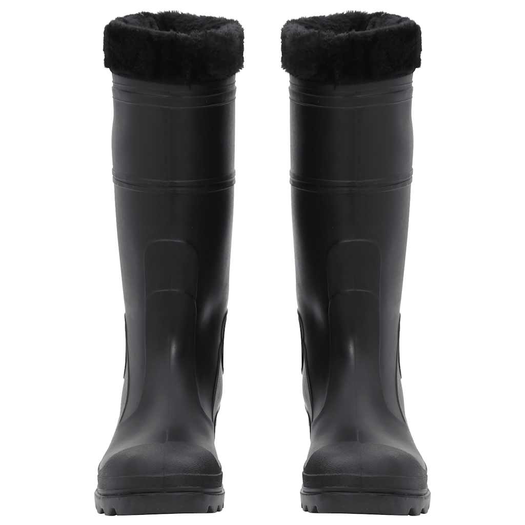 Vidaxl bottes de pluie avec chaussettes amovibles taille 41 PVC noir