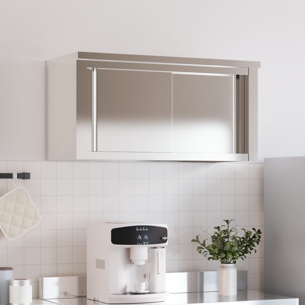 Vidaxx armoire murale de cuisine à portes coulissantes en acier inoxydable