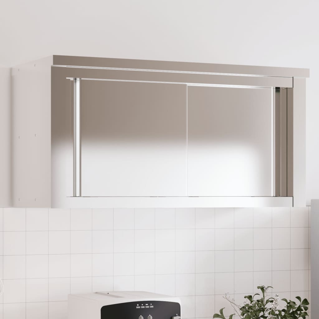 Vidaxx armoire murale de cuisine à portes coulissantes en acier inoxydable