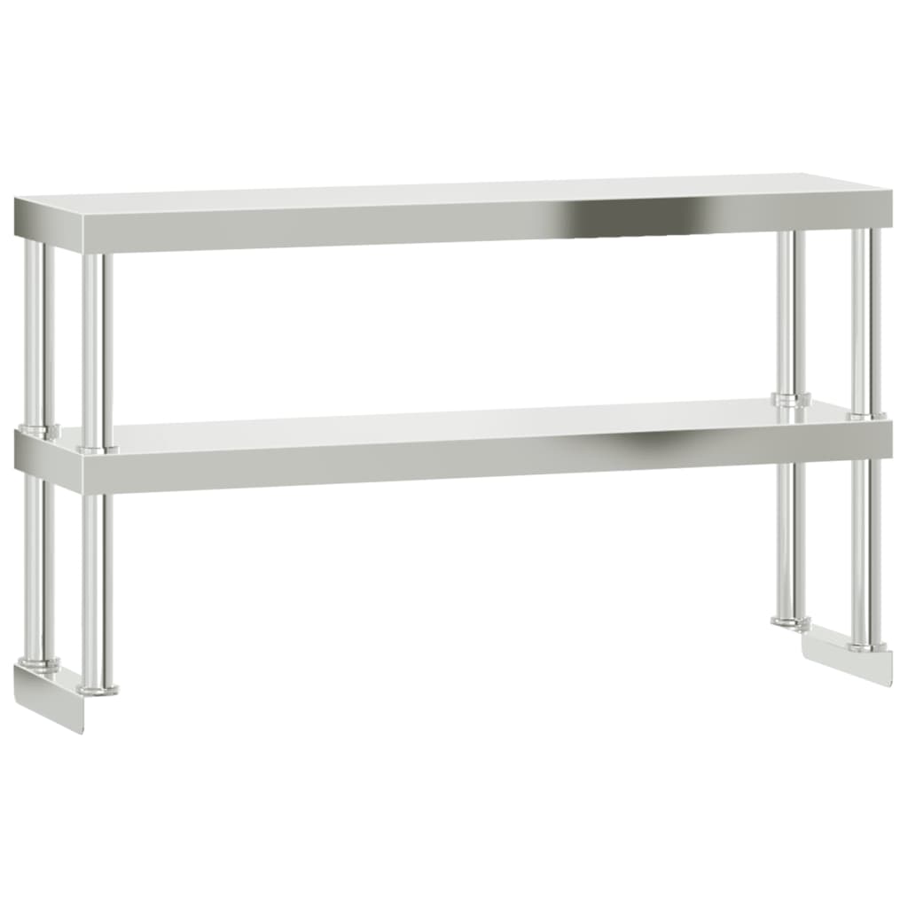 Vidaxx augmentation pour table de travail 2 couches 110x30x65 cm acier inoxydable
