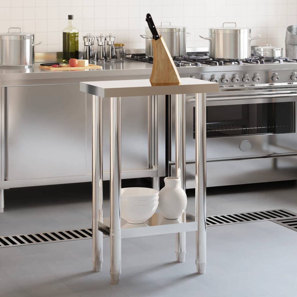 Vidaxx table de travail de cuisine 55x30x85 cm acier inoxydable