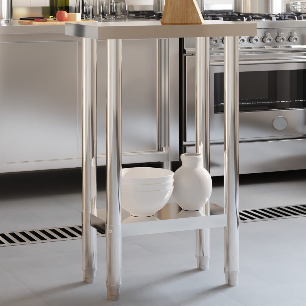 Vidaxx table de travail de cuisine 55x30x85 cm acier inoxydable