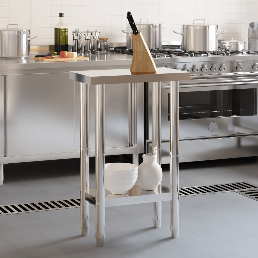Vidaxx table de travail de cuisine 55x55x85 cm acier inoxydable