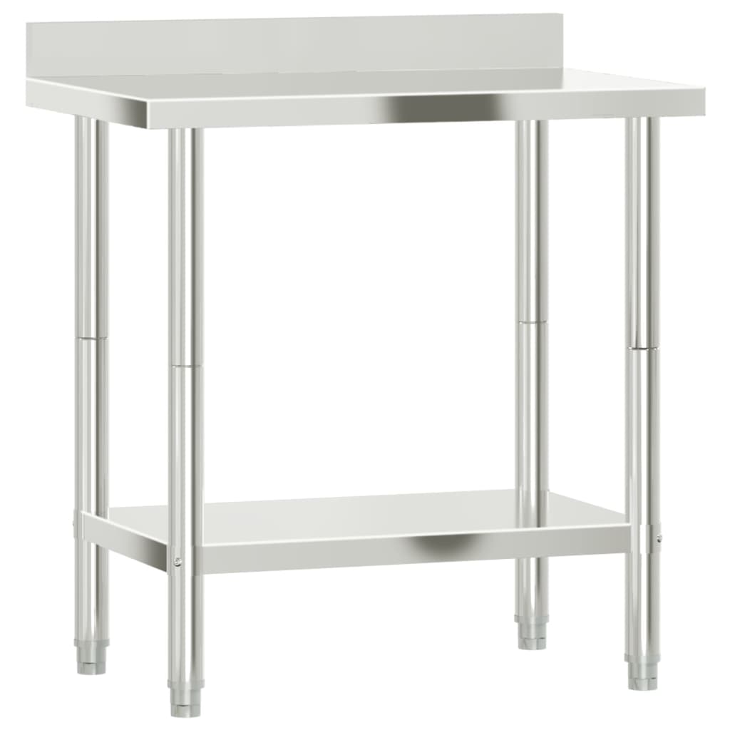 Vidaxx table de travail de cuisine avec protection anti-éclaboussures 82,5x55x93 cm acier inoxydable