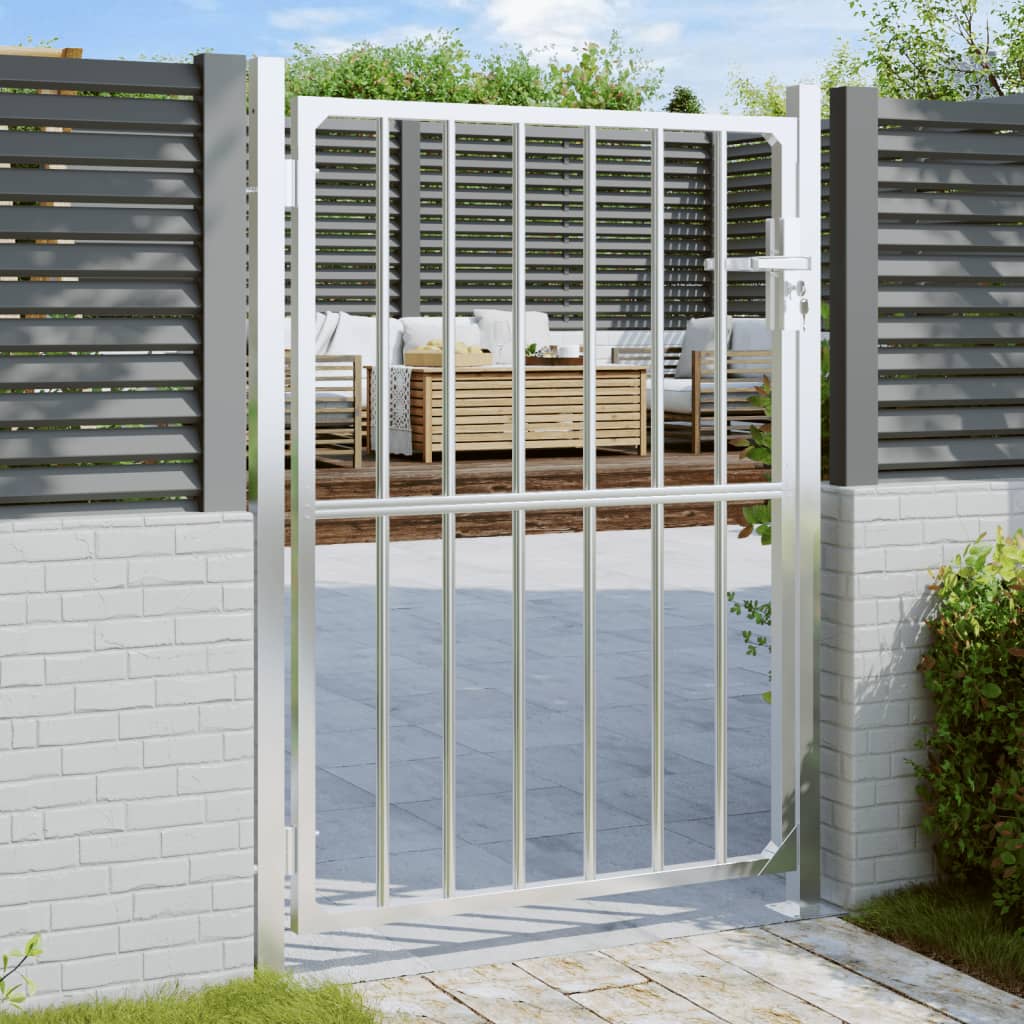 VidaXL Portail de jardin 100x125 cm en acier inoxydable