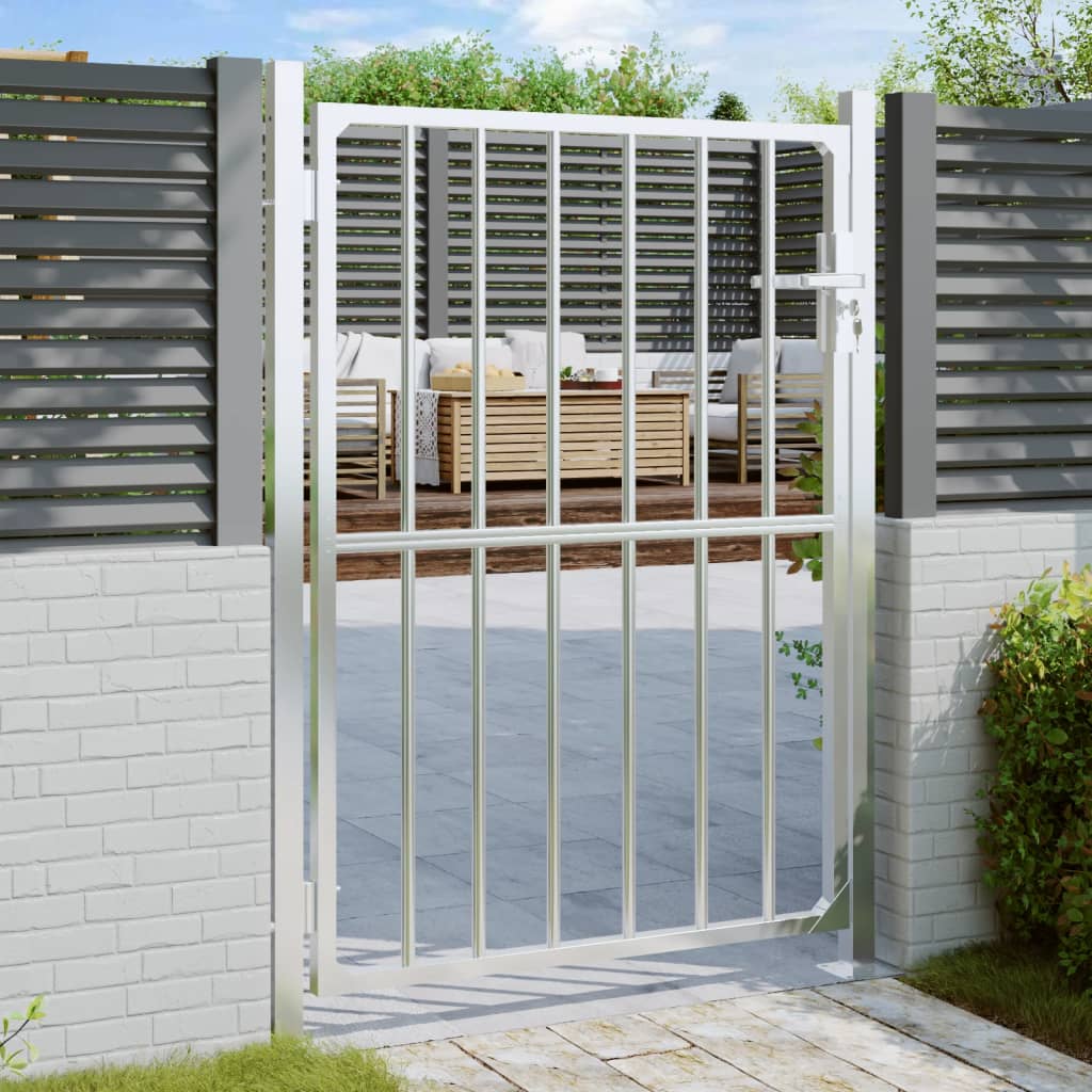 VidaXL Portail de jardin 100x150 cm en acier inoxydable