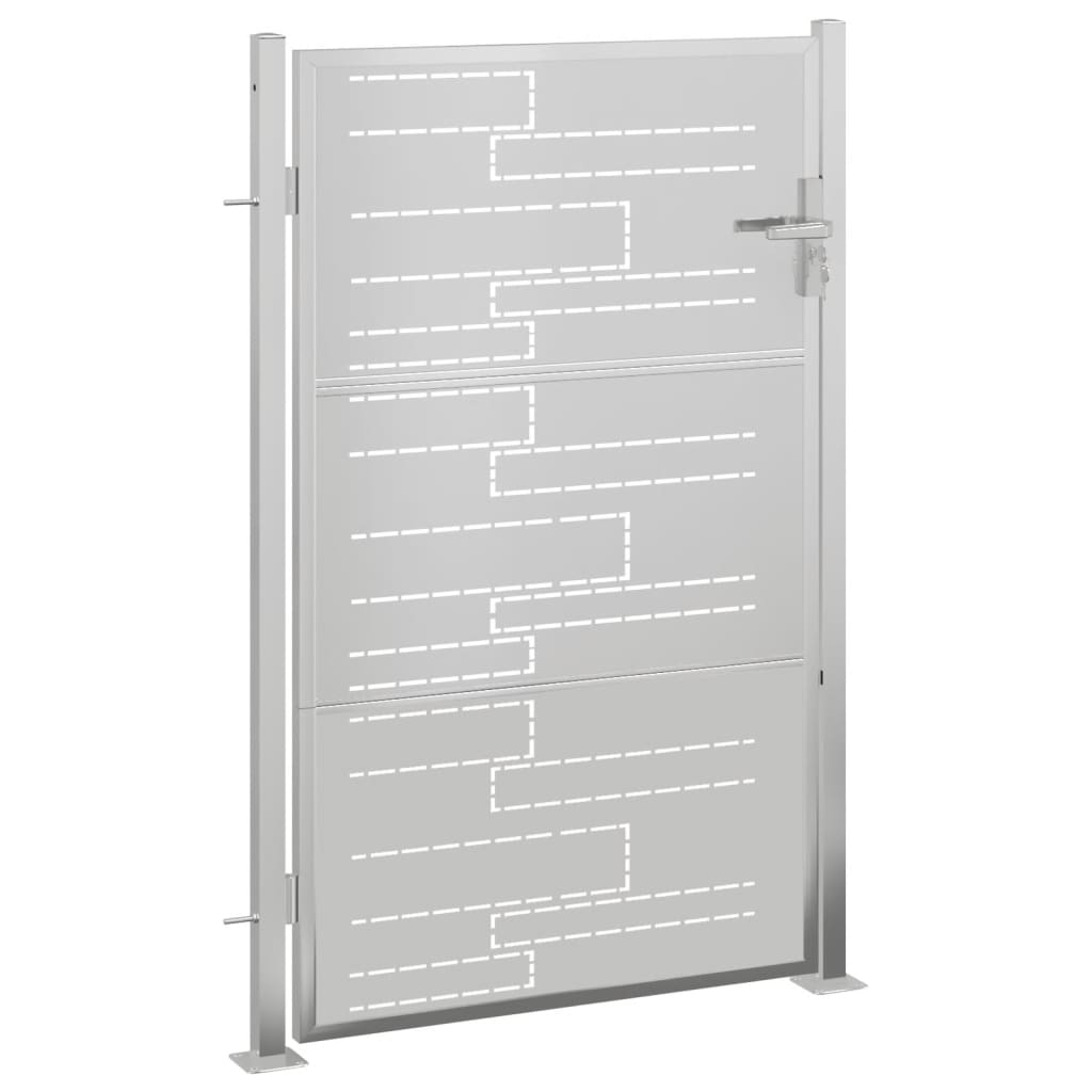 VidaXL Portail de jardin 100x125 cm en acier inoxydable