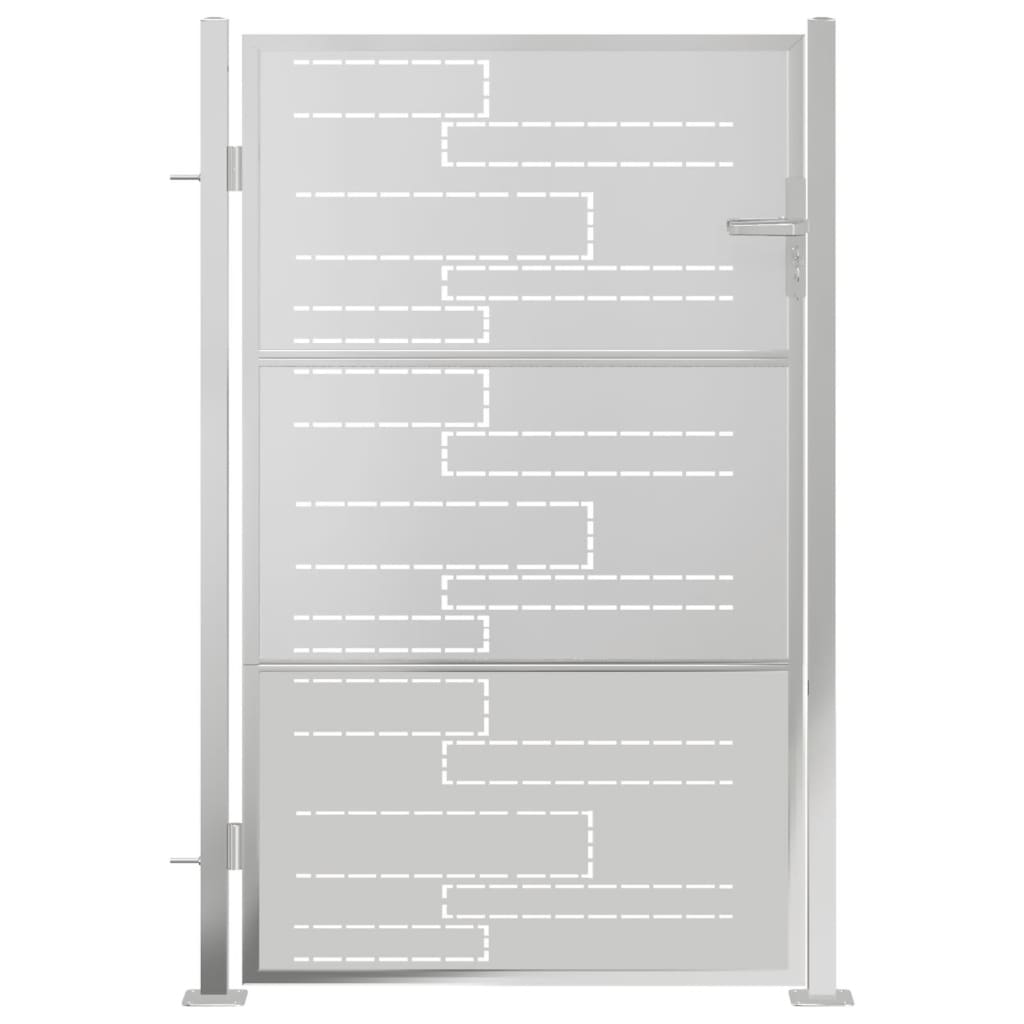 VidaXL Portail de jardin 100x125 cm en acier inoxydable