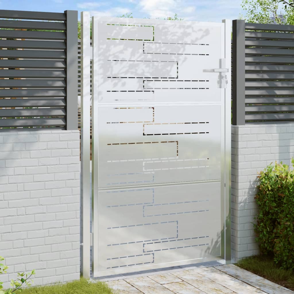 VidaXL Portail de jardin 100x125 cm en acier inoxydable