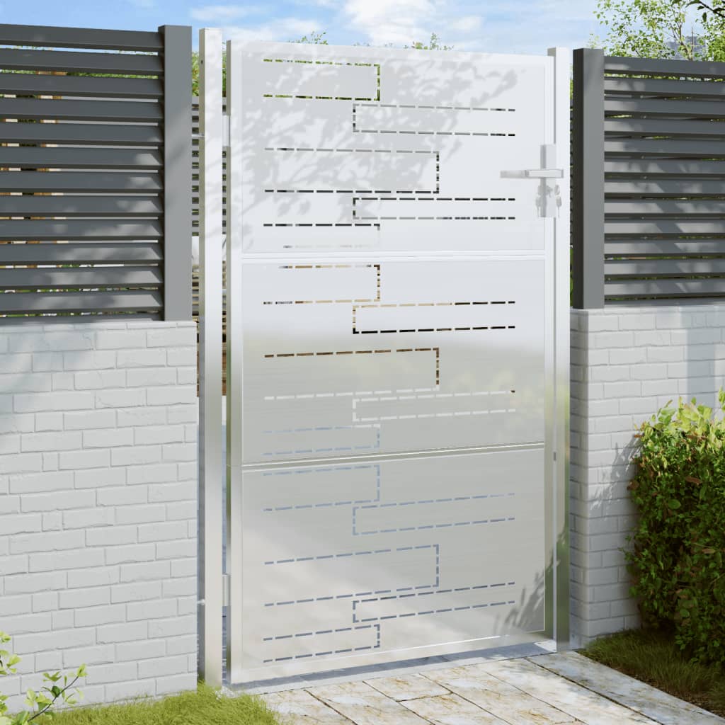 VidaXL Portail de jardin 100x150 cm en acier inoxydable