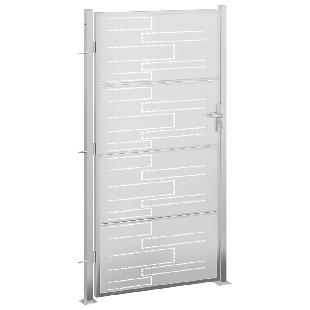 VidaXL Portail de jardin 100x200 cm en acier inoxydable