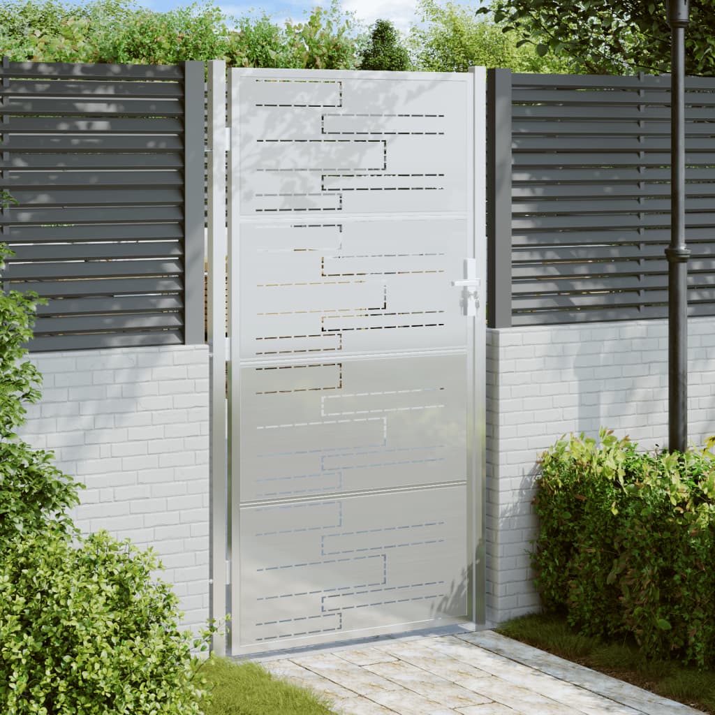 VidaXL Portail de jardin 100x200 cm en acier inoxydable