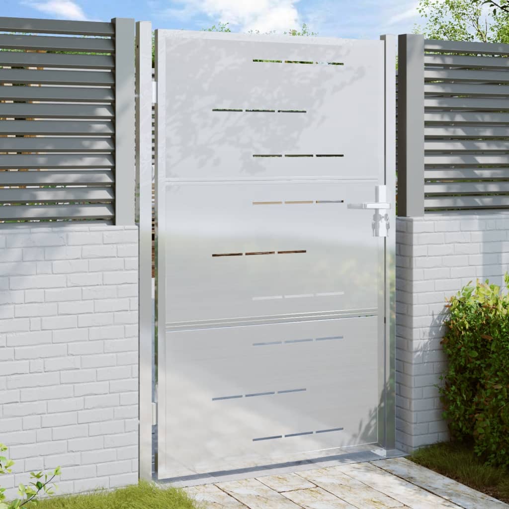 VidaXL Portail de jardin 100x150 cm en acier inoxydable