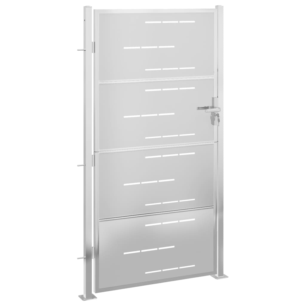VidaXL Portail de jardin 100x200 cm en acier inoxydable