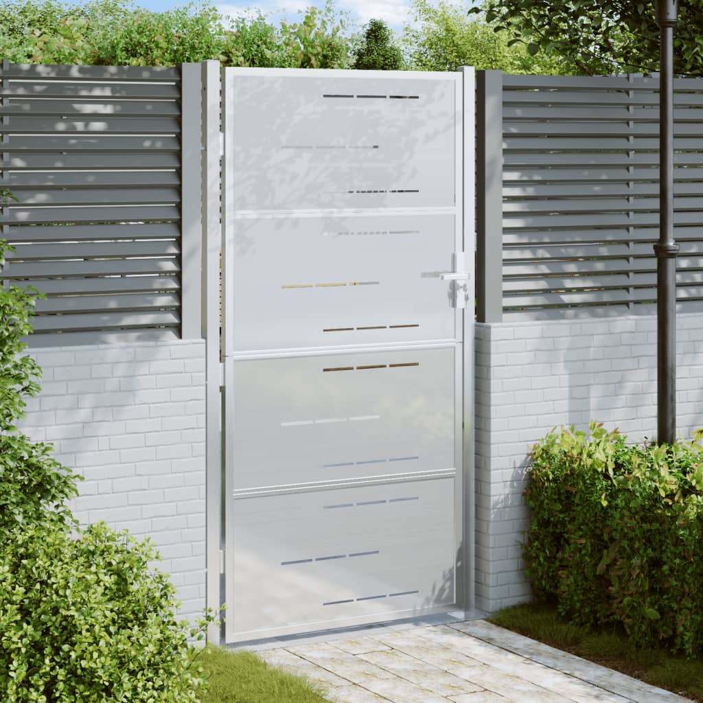 VidaXL Portail de jardin 100x200 cm en acier inoxydable