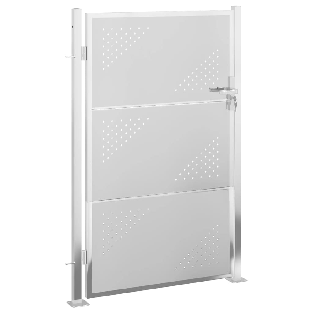 VidaXL Portail de jardin 100x125 cm en acier inoxydable