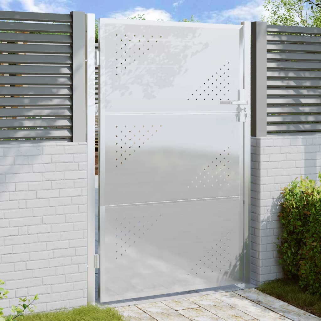 VidaXL Portail de jardin 100x125 cm en acier inoxydable