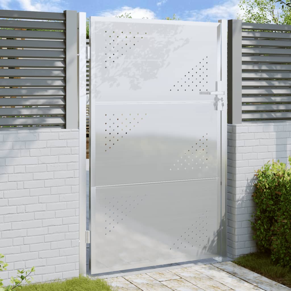 VidaXL Portail de jardin 100x150 cm en acier inoxydable