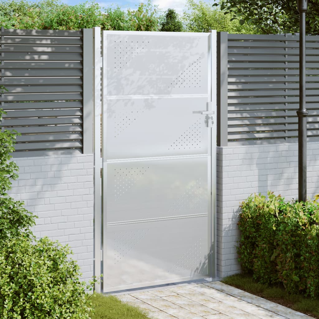 VidaXL Portail de jardin 100x200 cm en acier inoxydable
