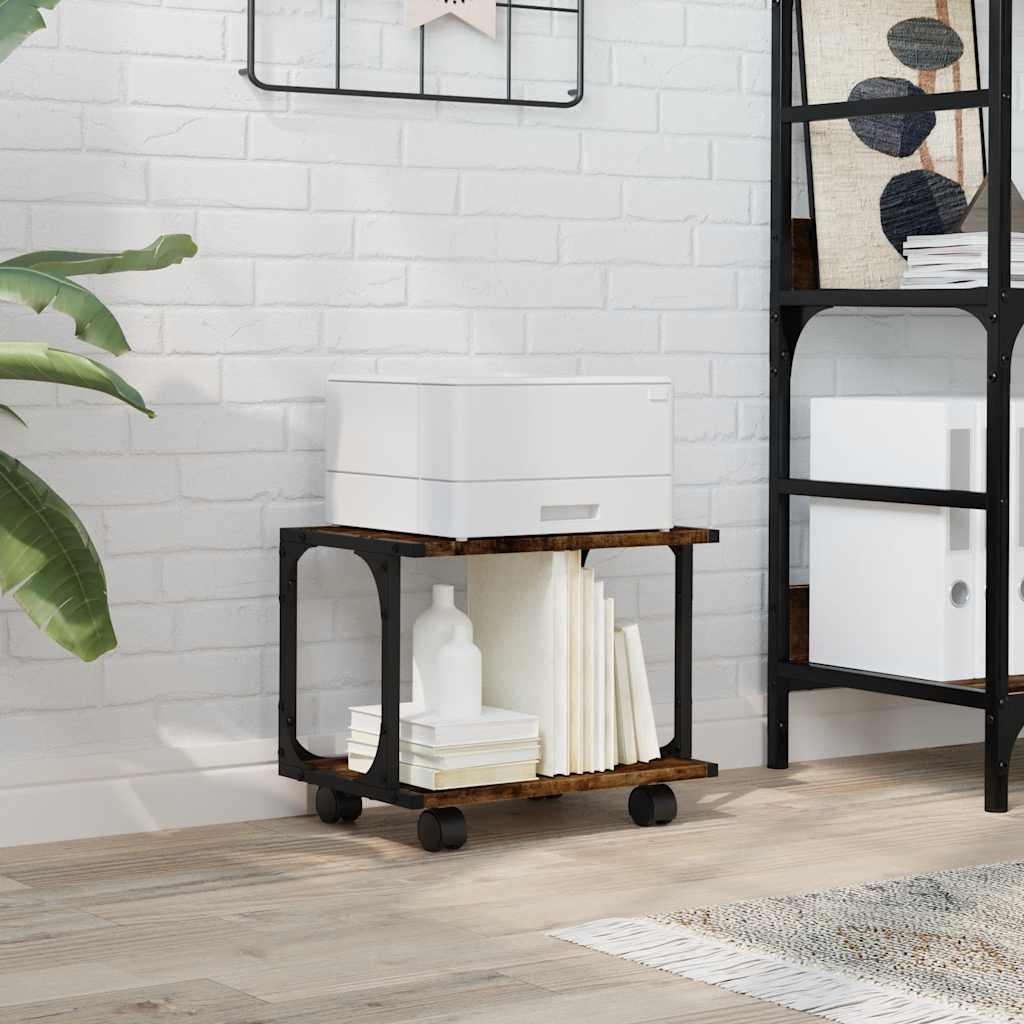 Vidaxx armoire pour imprimante 2 couches 41x28x33,5 cm bois d'ingénierie chêne fumé