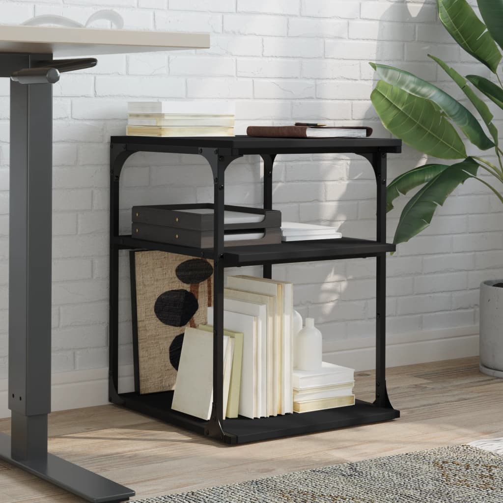 VidaXL Armoire d'imprimante 3 couches 43x48x64 cm bois traité noir