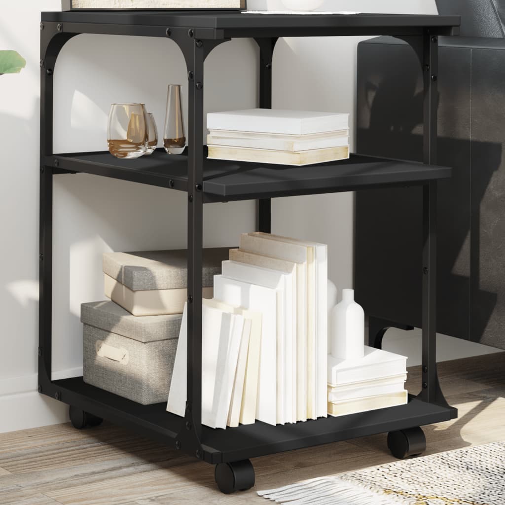 VidaXL Armoire d'imprimante 3 couches 43x48x64 cm bois traité noir