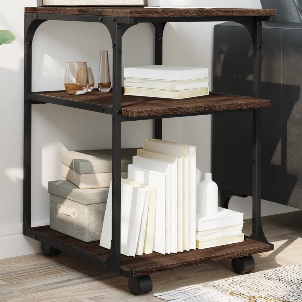 Vidaxx armoire d'imprimante 3 couches 43x48x64 cm bois fini chêne brun