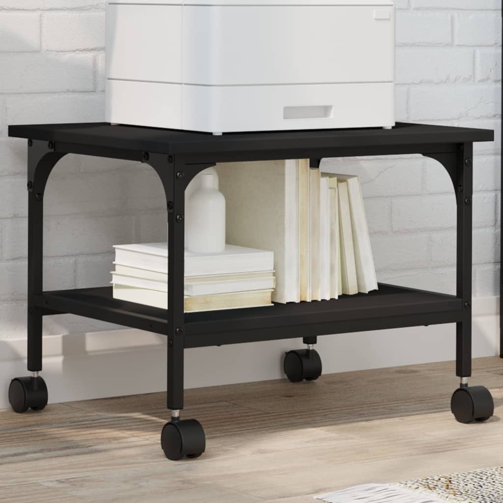 Vidaxx armoire d'imprimante 2 couches 50x40x38 cm bois traité noir