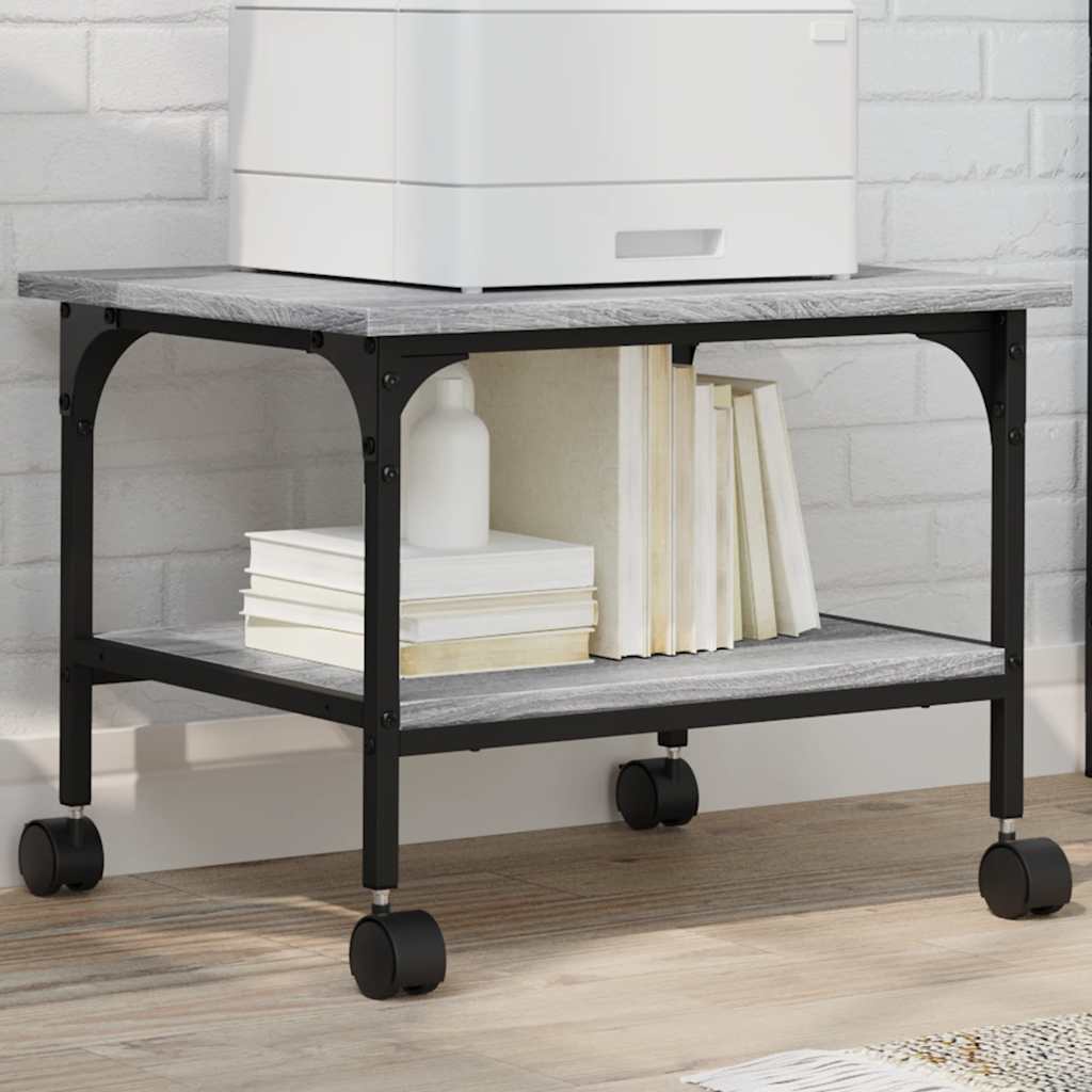 Vidaxx armoire d'imprimante 2 couches 50x40x38 cm bois traité gris sonoma