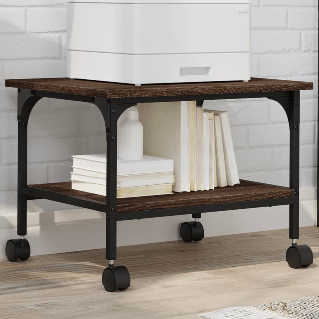 Vidaxx armoire d'imprimante 2 couches 50x40x38 cm bois traité chêne brun