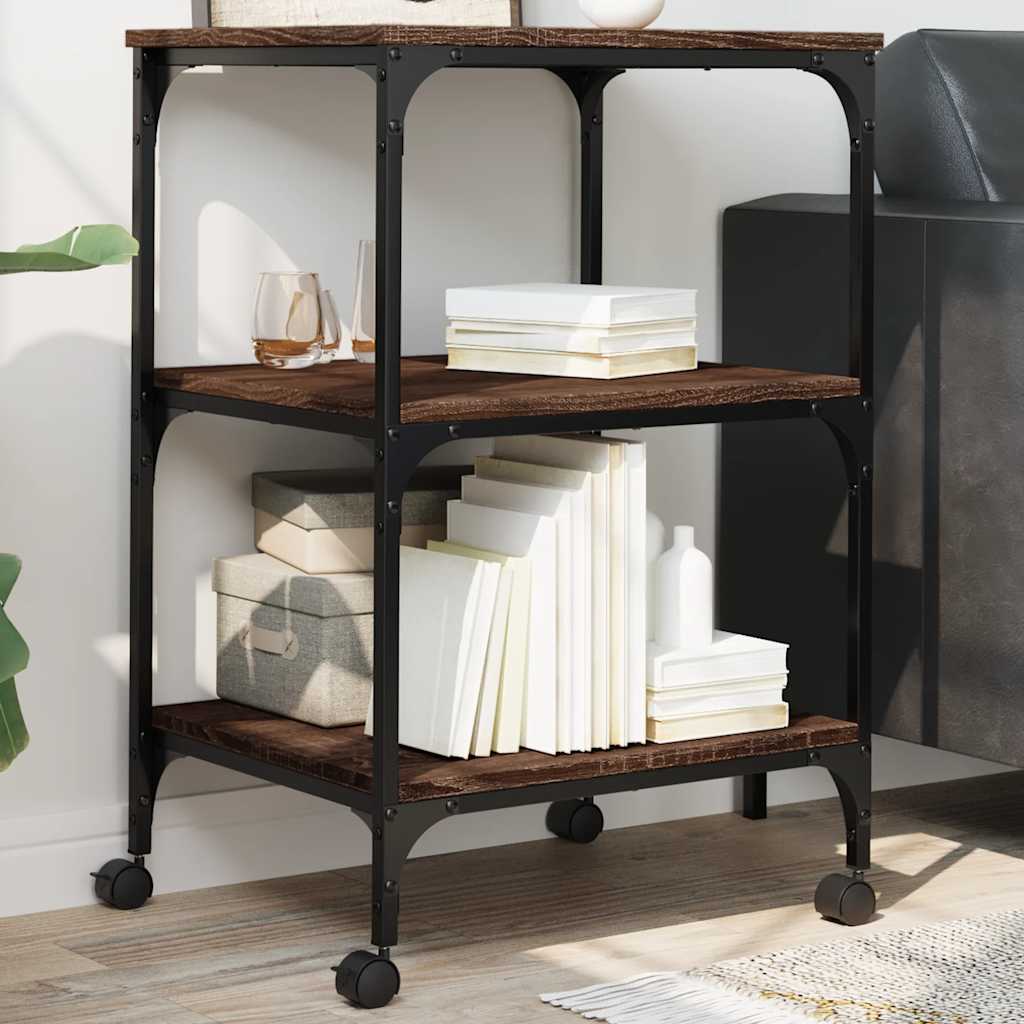 Vidaxx armoire d'imprimante 3 couches 50x41x75 cm bois fini chêne brun