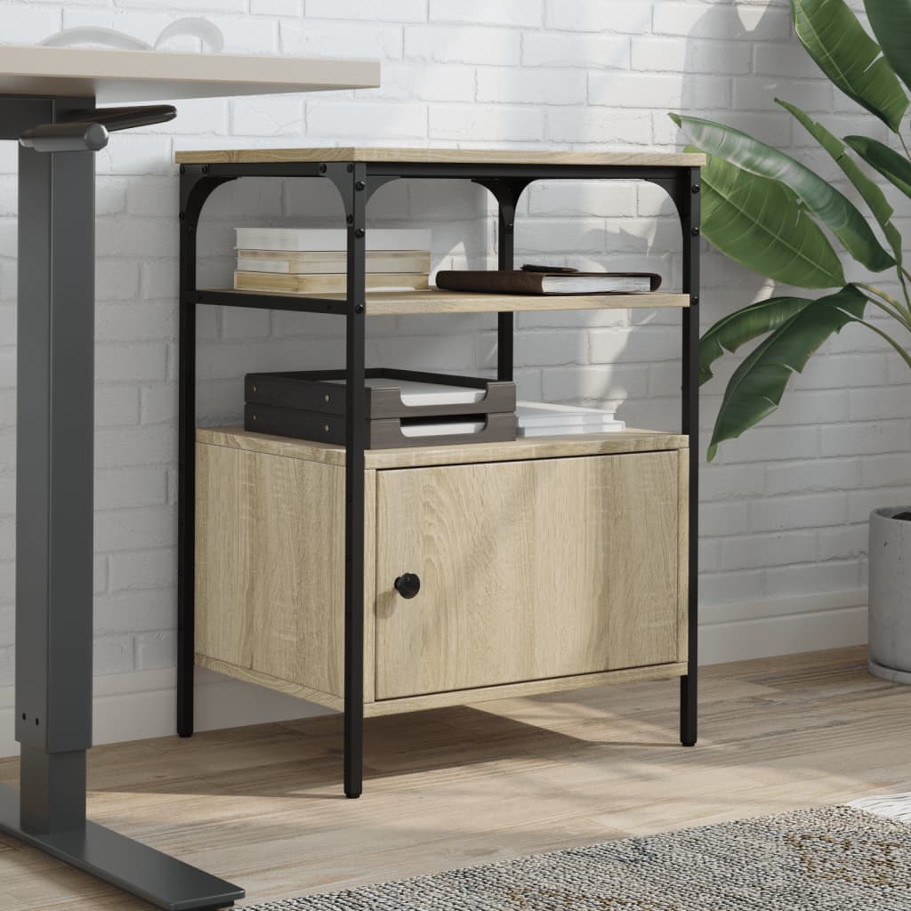 VidaXL armoire d'imprimante 3 couches 50x40x76 cm bois d'ingénierie chêne sonoma