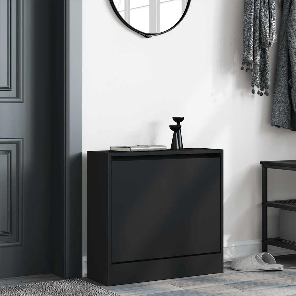 Vidaxx armoire à chaussures 60x21x57 cm bois fini noir