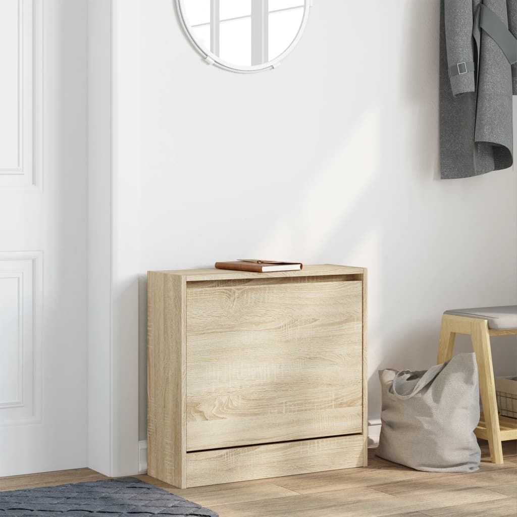 VidaXL armoire à chaussures 60x21x57 cm bois d'ingénierie couleur chêne sonoma