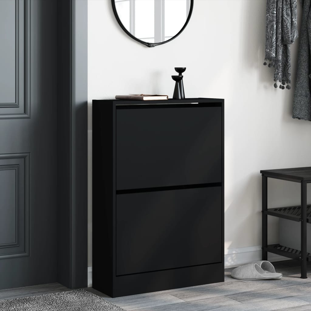 Vidaxx armoire à chaussures 60x21x87,5 cm bois fini noir