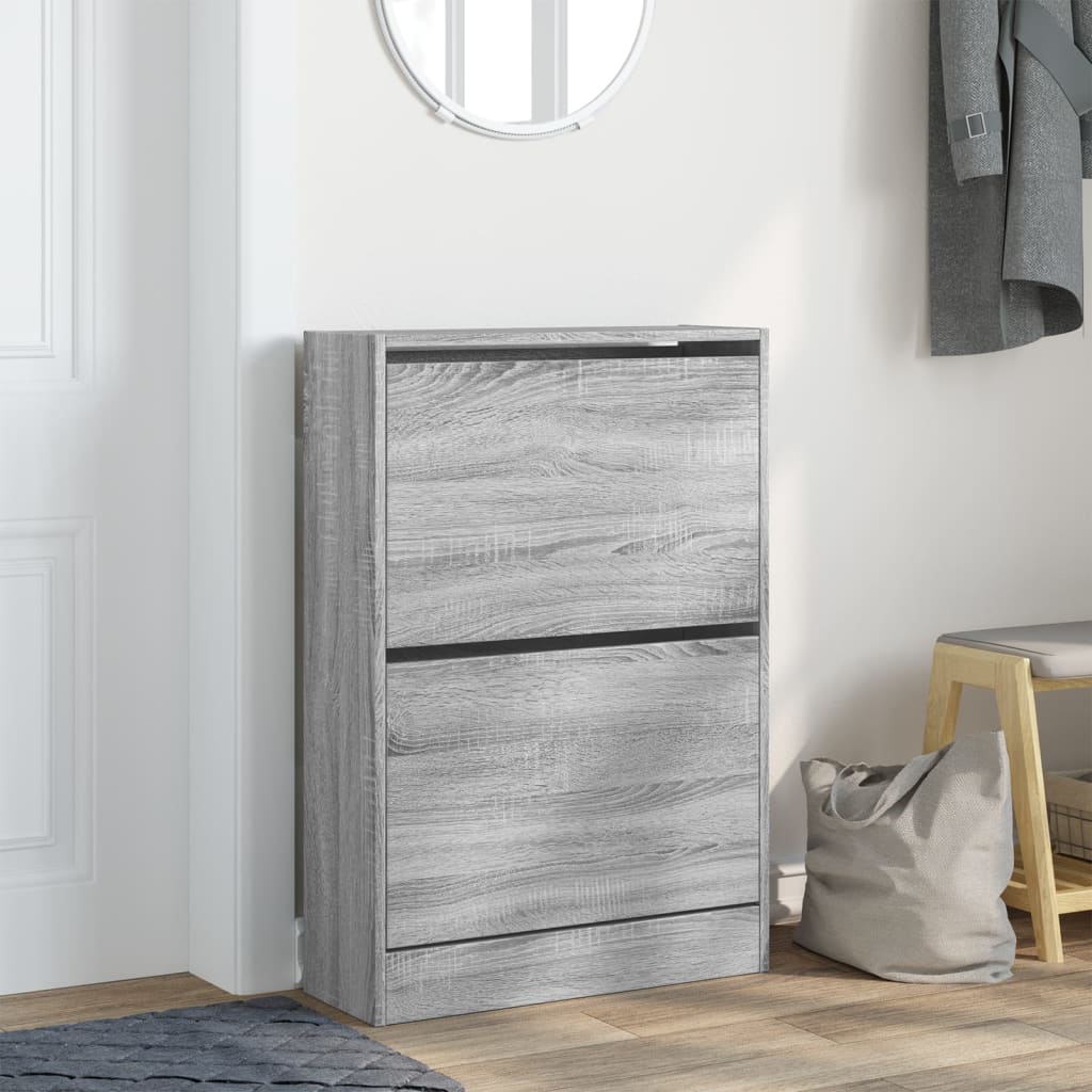 Vidaxx meuble à chaussures 60x21x87,5 cm bois d'ingénierie couleur chêne sonoma gris